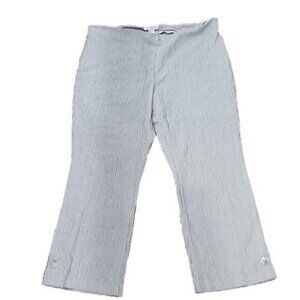 Cato Pants Cropped Est 1946 Contemporary Gray and White Pin Striped Women's 16
